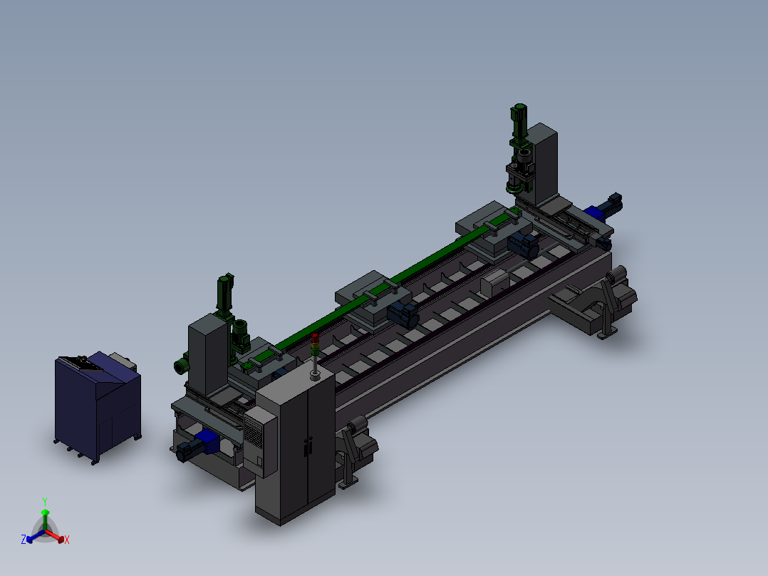 电梯用面板平面加工专用机床正等轴测图