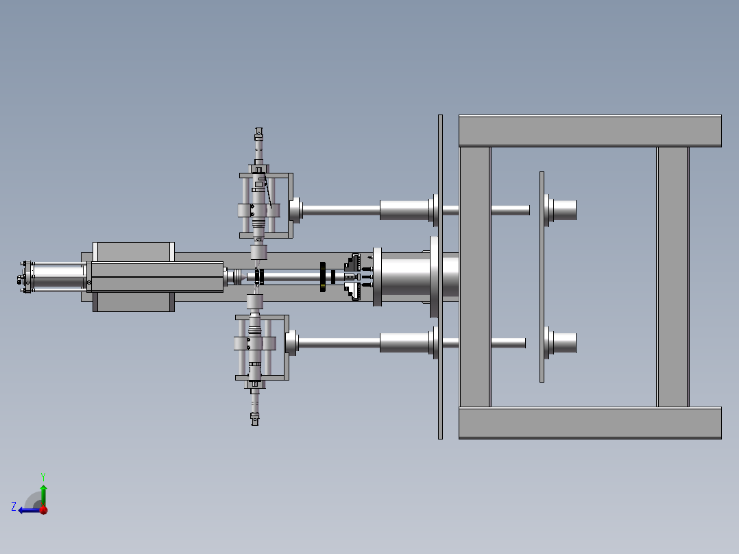 切齿机设计模型右视图