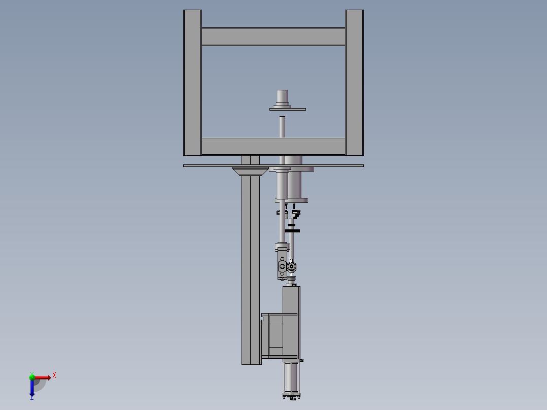 切齿机设计模型俯视图