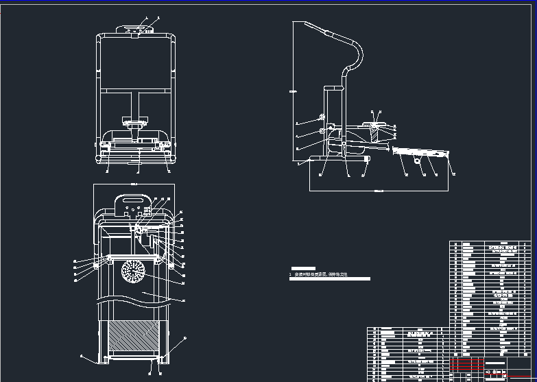 多功能自动跑步机(机械部分设计，CAD)