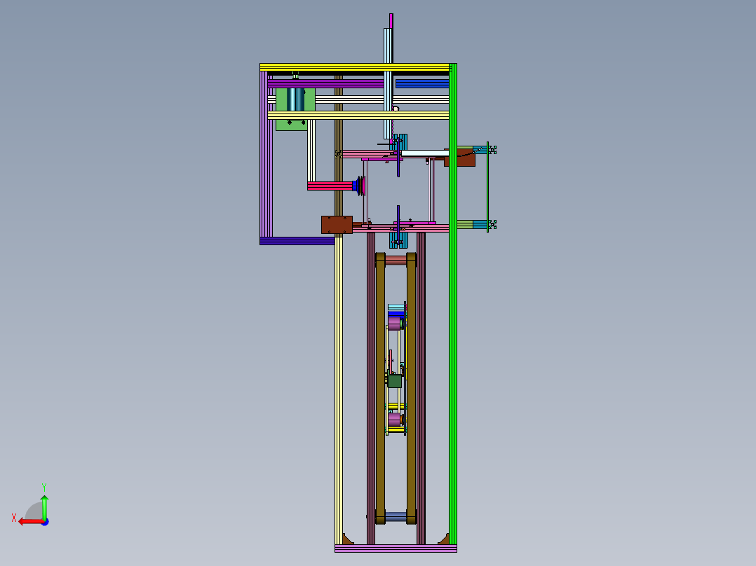 邮政纸箱的高速立式开箱机后视图