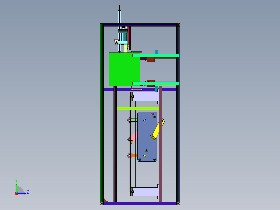 邮政纸箱的高速立式开箱机左视图