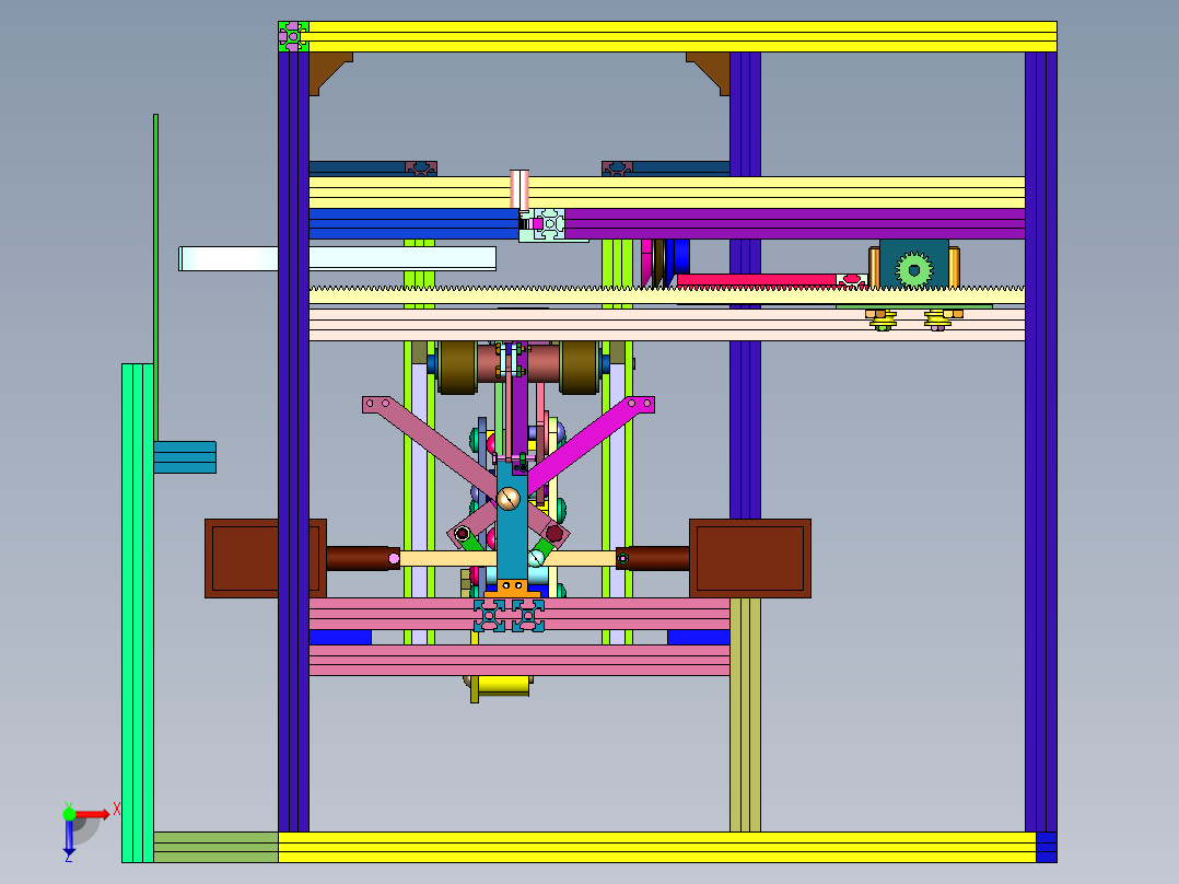 邮政纸箱的高速立式开箱机俯视图