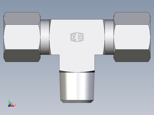 卡套式工业通用硬管接头EO_Male_stud_run_tee_TE08LRCF前视缩略图