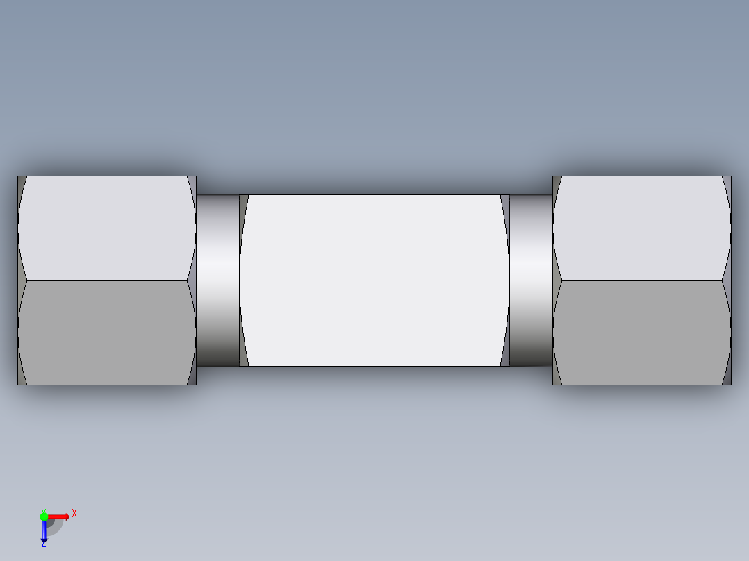 卡套式工业通用硬管接头EO_Male_stud_run_tee_TE08LRCF俯视图