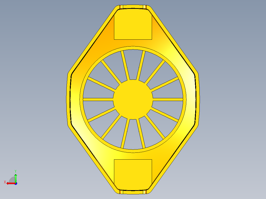 UG手机散热器模型后视图