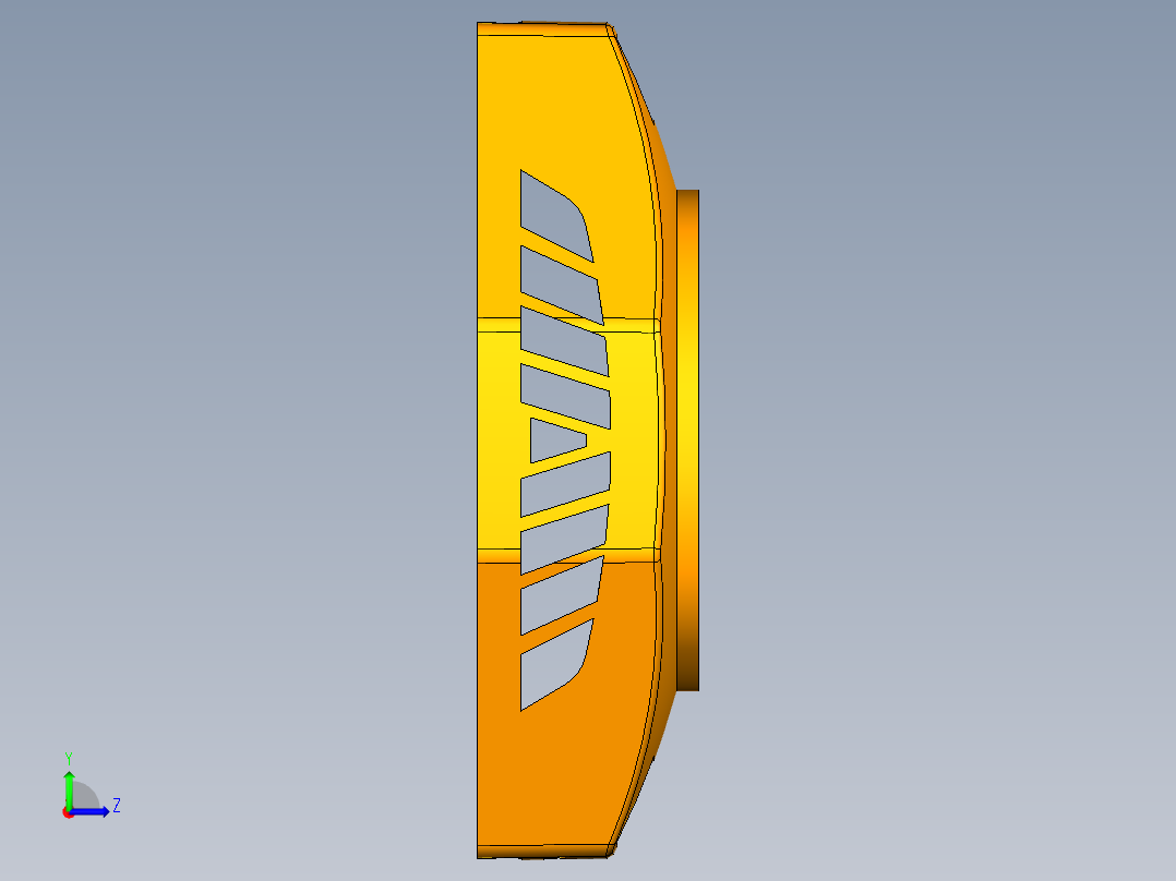 UG手机散热器模型左视图