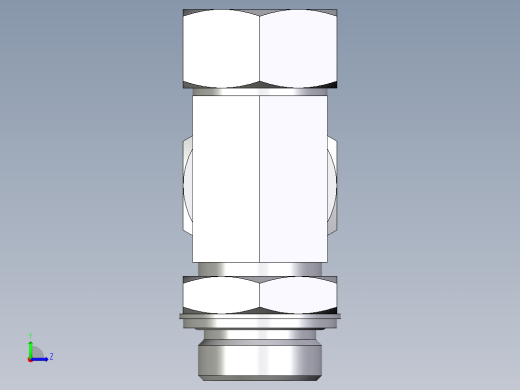 卡套式工业通用硬管接头EO_Adjustable_locknut_run_tee_LEE28LMCF左视缩略图