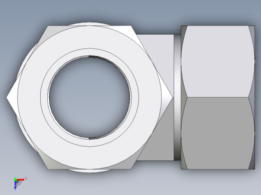 卡套式工业通用硬管接头EO_Adjustable_locknut_run_tee_LEE28LMCF俯视缩略图