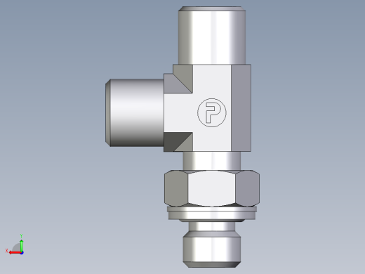 卡套式工业通用硬管接头EO_Adjustable_locknut_run_tee_LEE06SMOMDCF后视缩略图
