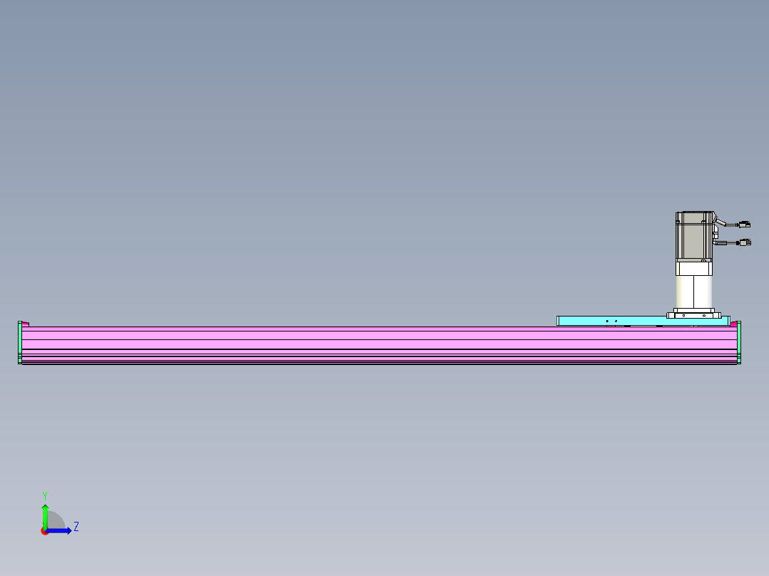 东锦齿条传动DH210G-L167-S1150-BU-减速机+P750W左视图