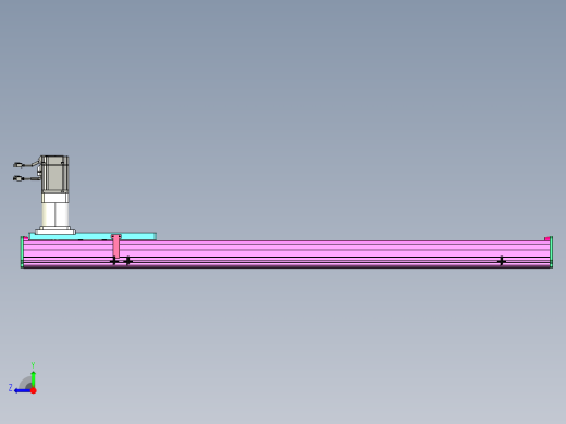 东锦齿条传动DH210G-L167-S1150-BU-减速机+P750W右视缩略图