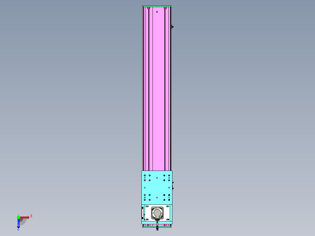 东锦齿条传动DH210G-L167-S1150-BU-减速机+P750W俯视图