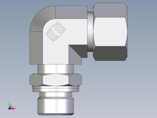 卡套式工业通用硬管接头EO_Adjustable_Locknut_elbow_WEE16ZSMCF前视缩略图