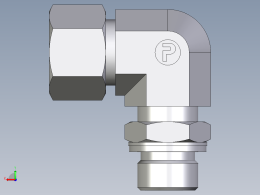 卡套式工业通用硬管接头EO_Adjustable_Locknut_elbow_WEE16ZSMCF后视缩略图