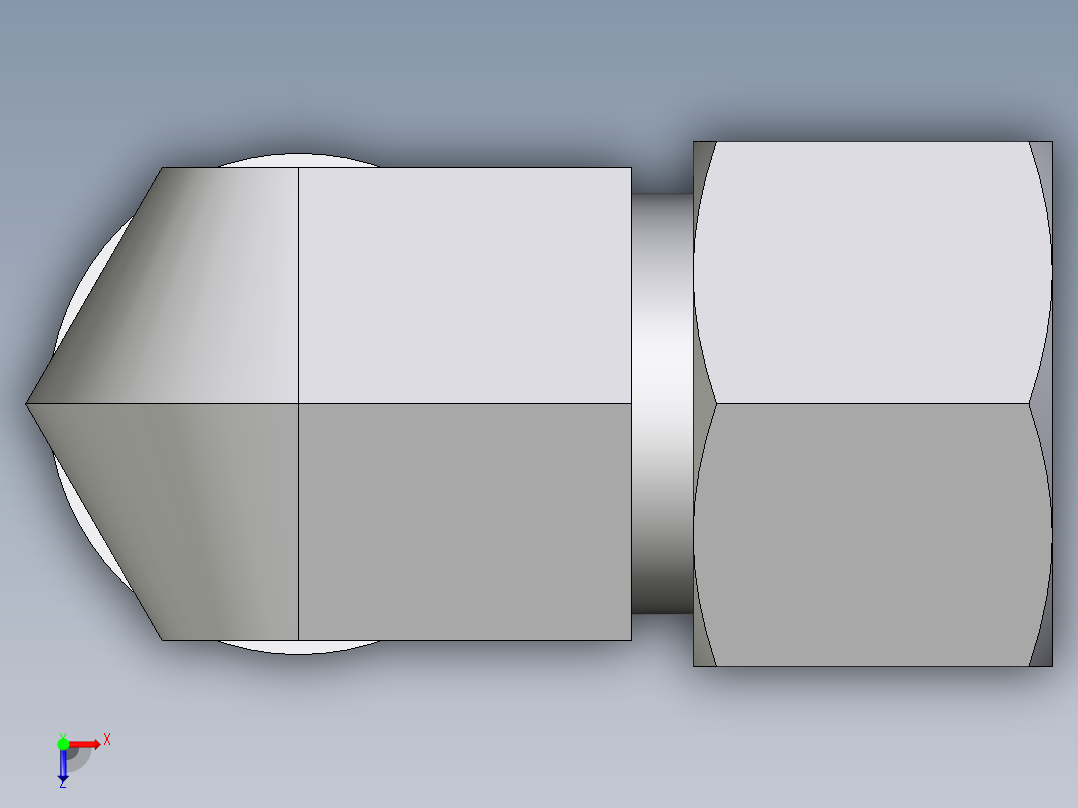 卡套式工业通用硬管接头EO_Adjustable_Locknut_elbow_WEE16ZSMCF俯视图