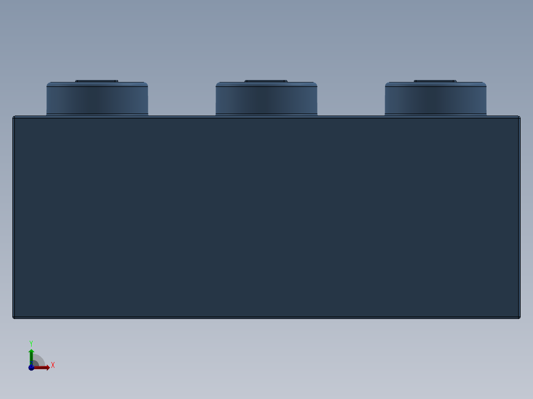 乐高套装 4421基本积木-4210130 - 3002 Medium Blue Brick 2 x 3.SLDPRT前视图