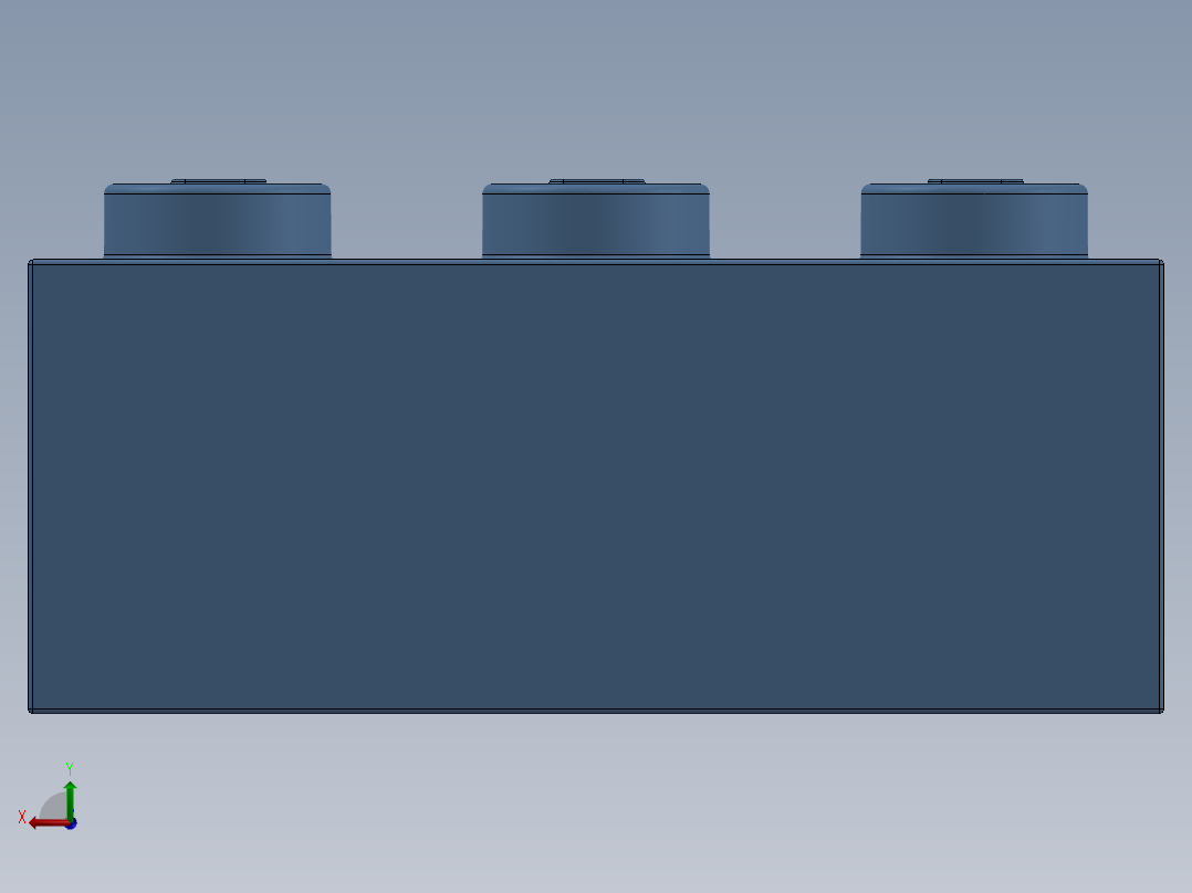 乐高套装 4421基本积木-4210130 - 3002 Medium Blue Brick 2 x 3.SLDPRT后视图