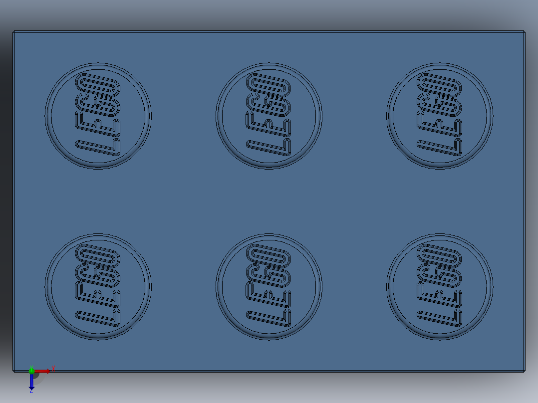 乐高套装 4421基本积木-4210130 - 3002 Medium Blue Brick 2 x 3.SLDPRT俯视图