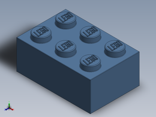 乐高套装 4421基本积木-4210130 - 3002 Medium Blue Brick 2 x 3.SLDPRT正等轴测缩略图