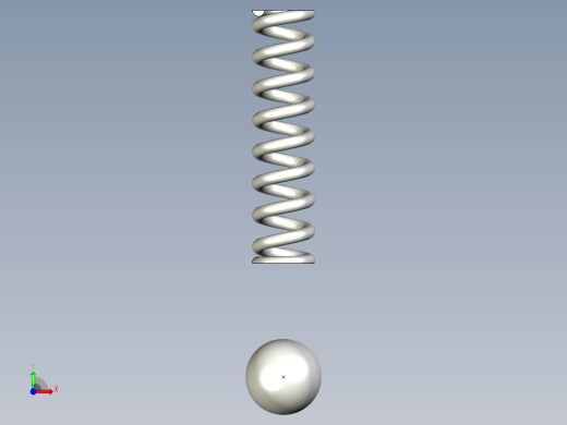 SNAP式用彈簧&珠子MS-3D多系列多零件图纸模型前视缩略图