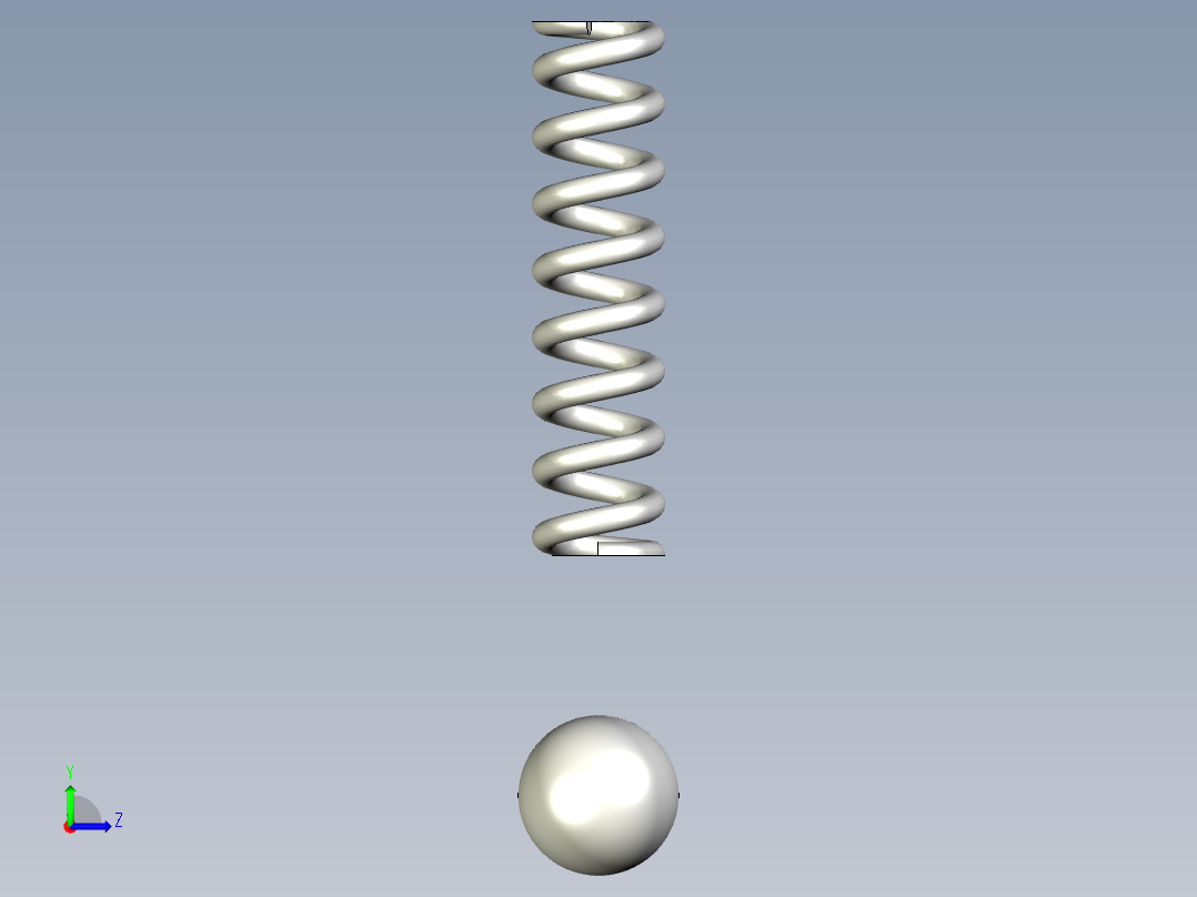 SNAP式用彈簧&珠子MS-3D多系列多零件图纸模型左视图