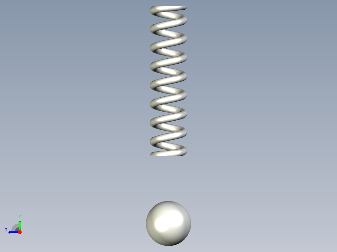 SNAP式用彈簧&珠子MS-3D多系列多零件图纸模型右视图