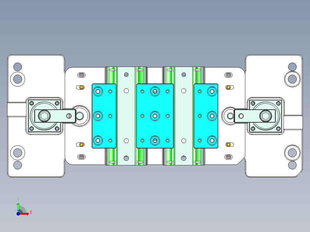 t100Chi-笔记本CNC工装夹具三维模型CNC1前视图