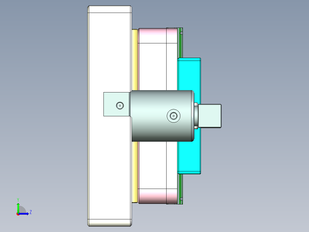 t100Chi-笔记本CNC工装夹具三维模型CNC1左视图