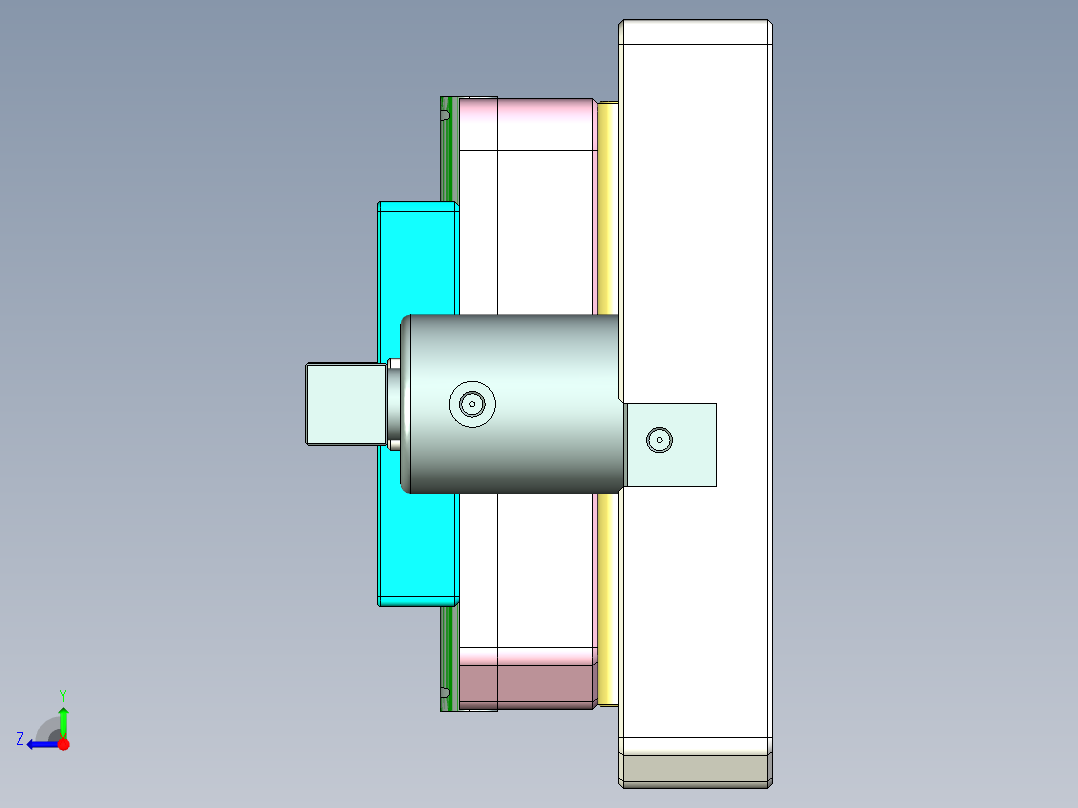 t100Chi-笔记本CNC工装夹具三维模型CNC1右视图