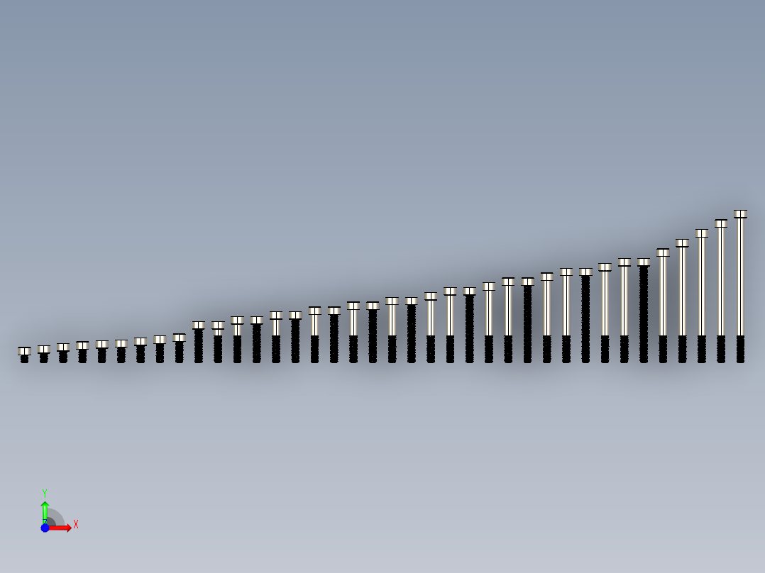 M8公制内六角螺钉汇总前视图