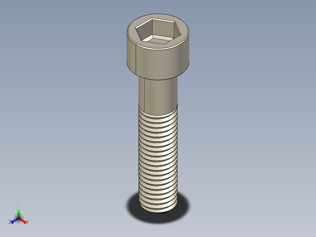 Screw_DIN_912_M10x45_A2.STEP公制内六角螺钉主视图