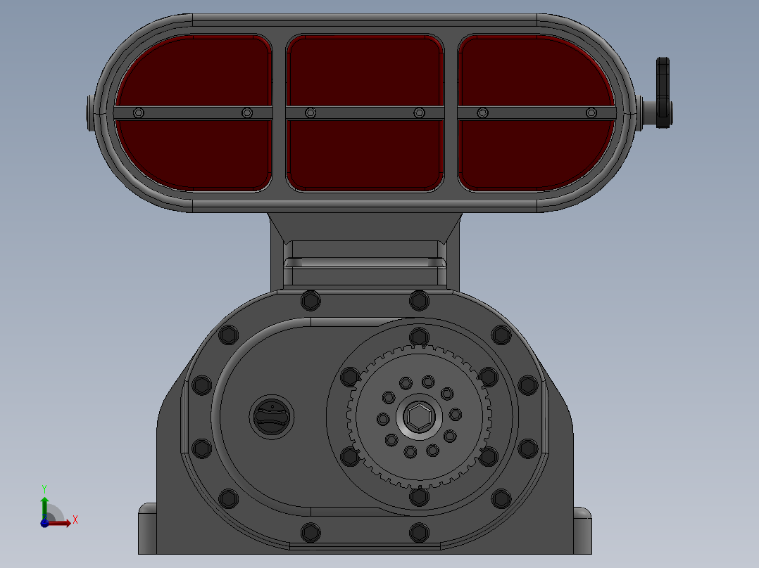 增压器罗茨鼓风机前视图