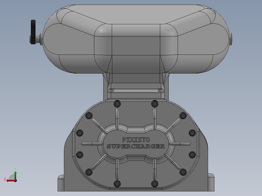 增压器罗茨鼓风机后视图