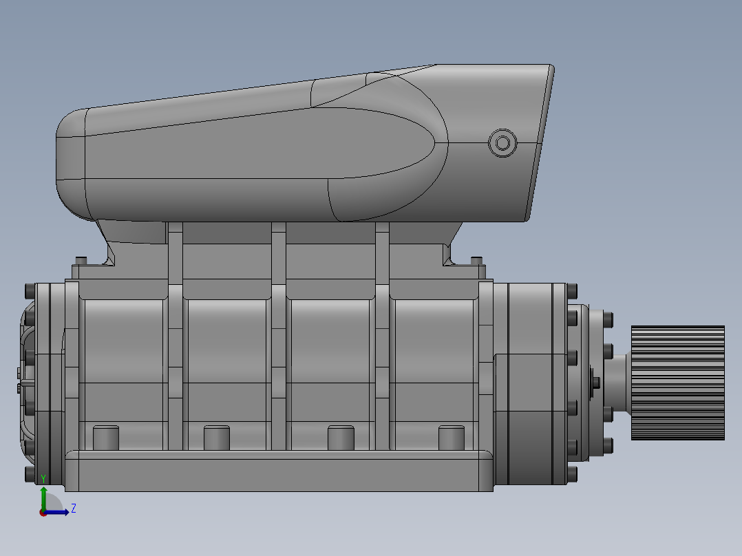 增压器罗茨鼓风机左视图