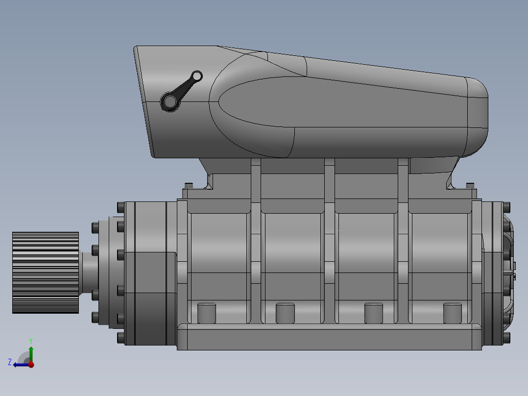 增压器罗茨鼓风机右视图