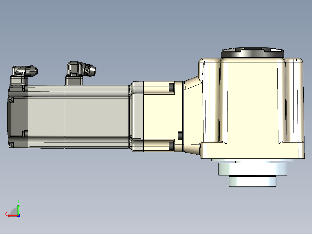 -MG直角法兰伺服减速电机130mrf2后视图