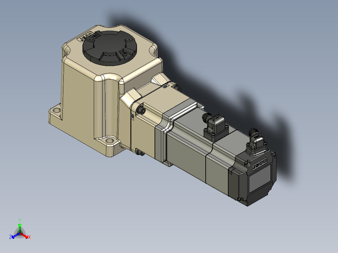 -MG直角法兰伺服减速电机130mrf2正等轴测图