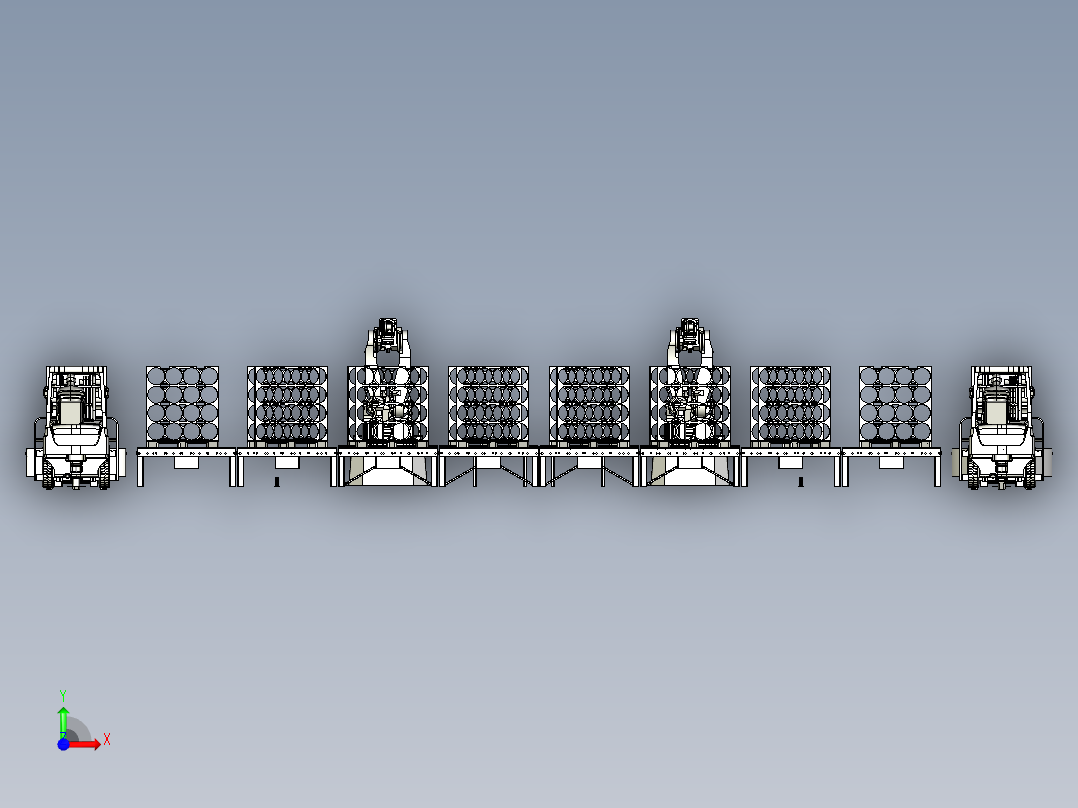 菌袋自动拆卸输送线前视图