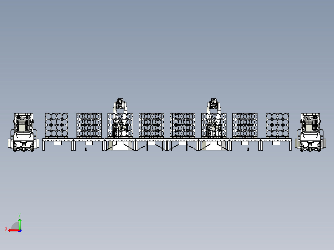 菌袋自动拆卸输送线后视图
