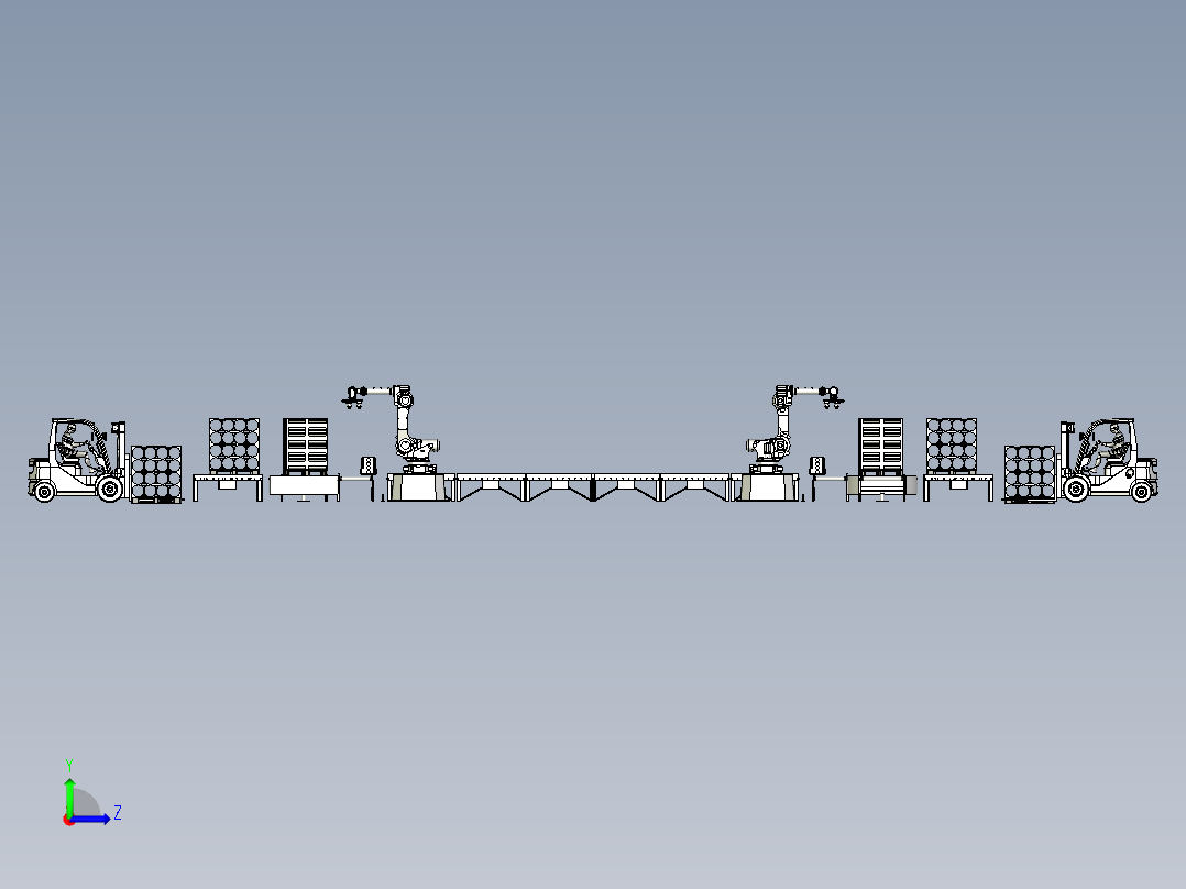 菌袋自动拆卸输送线左视图