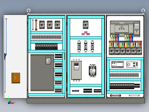 钣金柜双电源软启动plc控制柜 71560前视缩略图