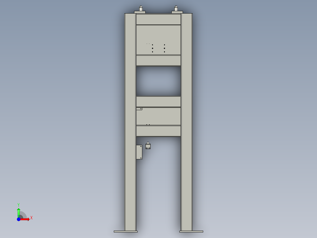 2022-0-标耙放置架总装配体1前视图