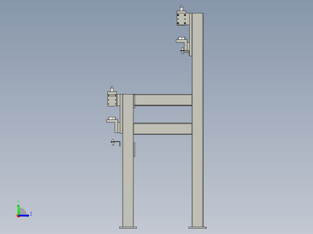 2022-0-标耙放置架总装配体1左视图