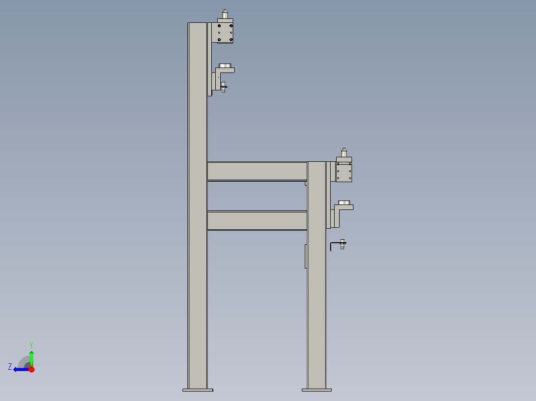 2022-0-标耙放置架总装配体1右视图