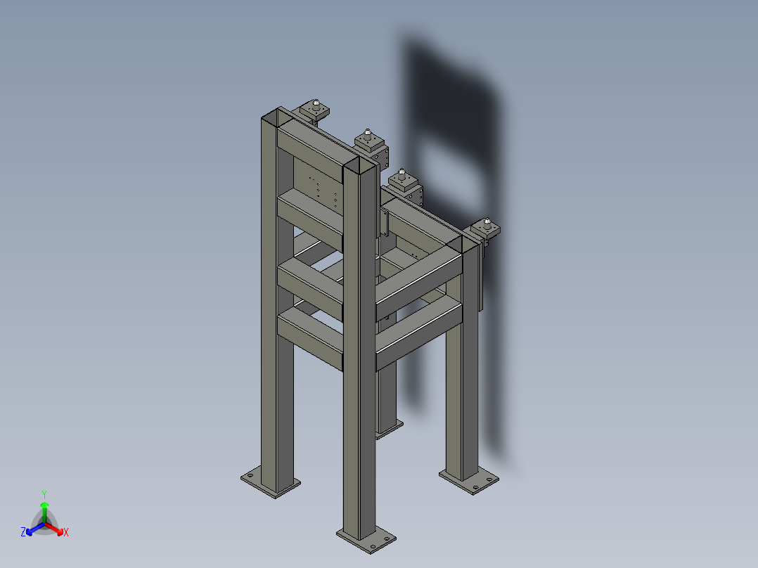 2022-0-标耙放置架总装配体1正等轴测图