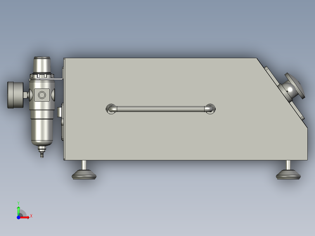 半自动标签贴标生产线设计-电箱组合-V1前视图