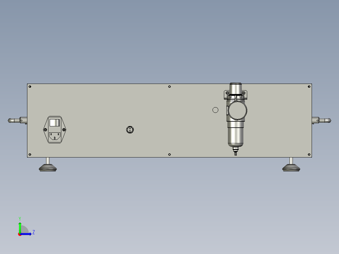 半自动标签贴标生产线设计-电箱组合-V1左视图