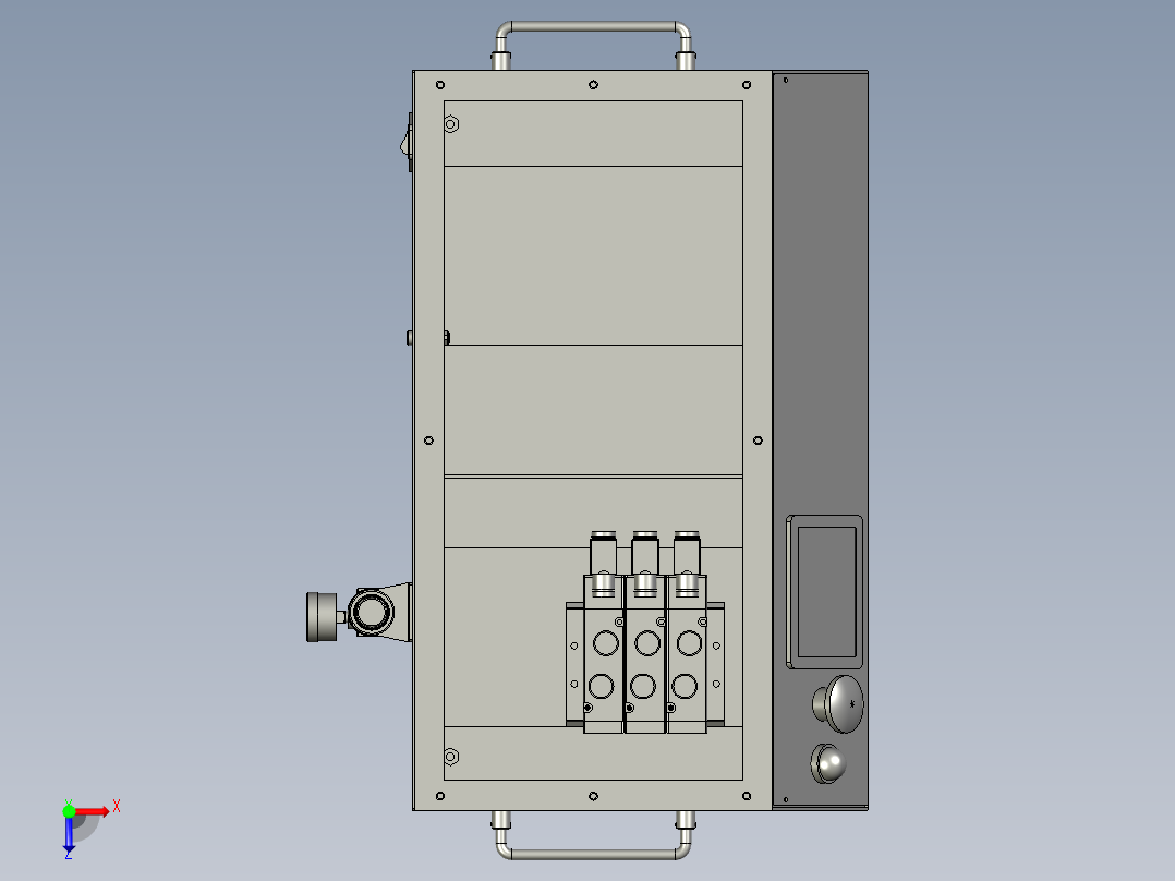 半自动标签贴标生产线设计-电箱组合-V1俯视图