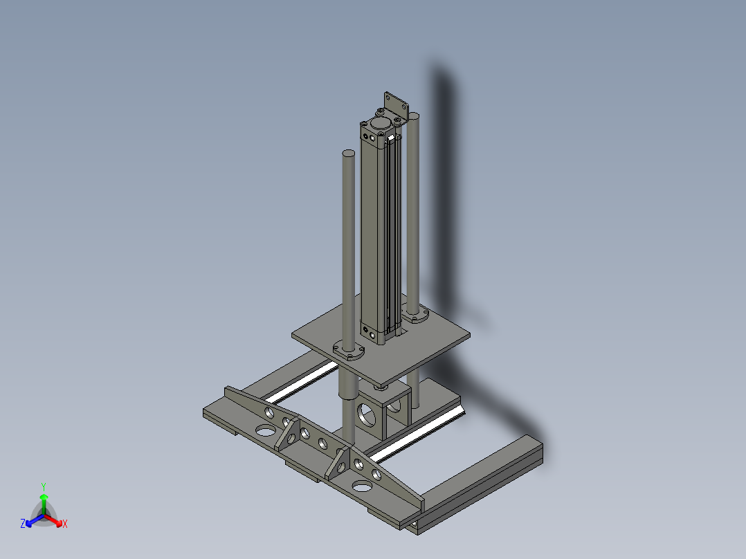 风刀上下组件1-1正等轴测图